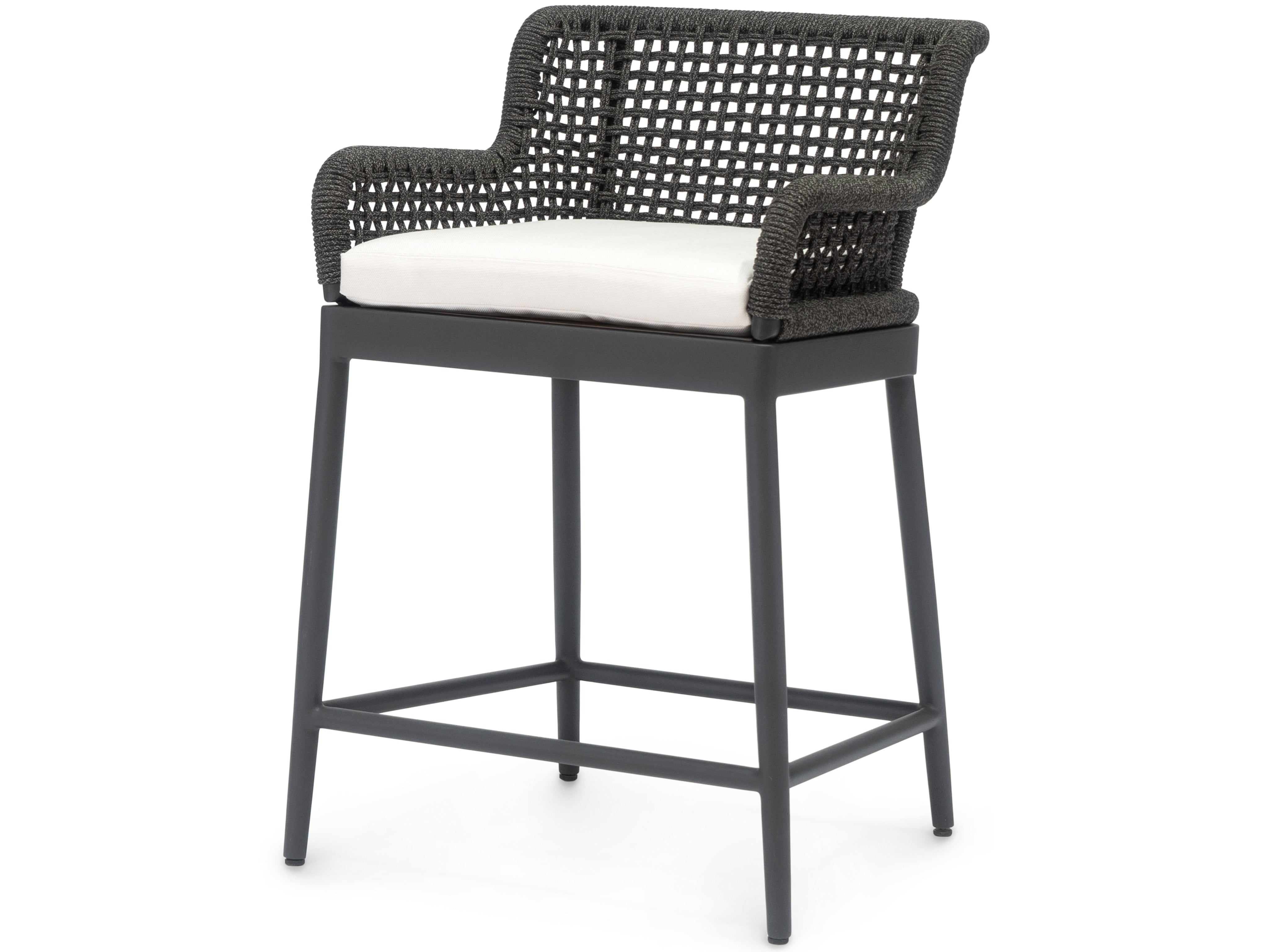 Palecek Furniture I/O SAILCLOTH SALT 64 Palecek Somerset Outdoor 24" Counter Stool Charcoal