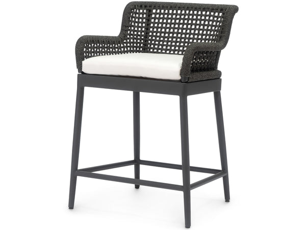 Palecek Furniture I/O SAILCLOTH SALT 64 Palecek Somerset Outdoor 24" Counter Stool Charcoal