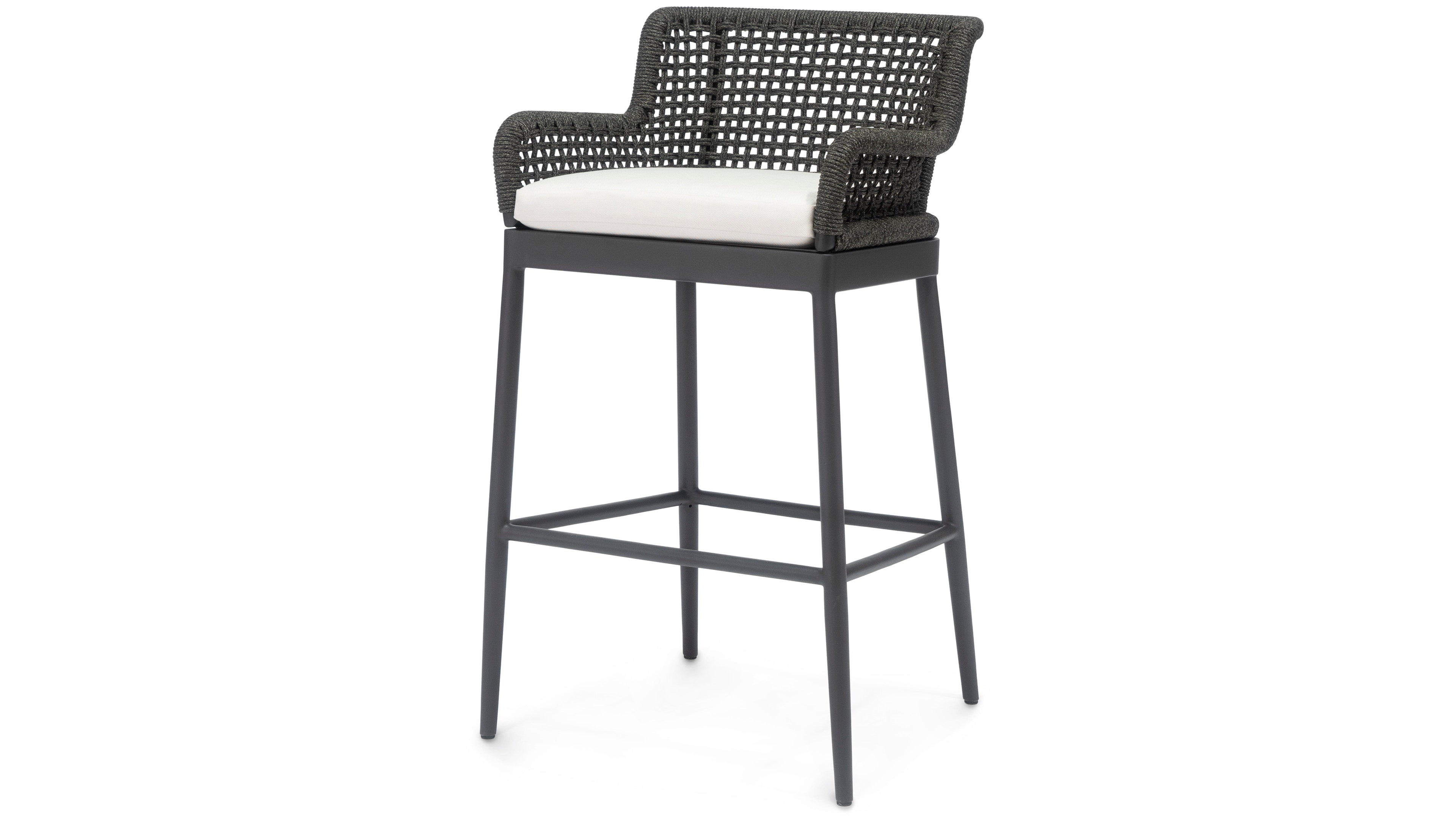 Palecek Furniture I/O SAILCLOTH SALT 64 / Motor Freight - Rate TBQ Palecek Somerset Outdoor 30" Barstool Charcoal