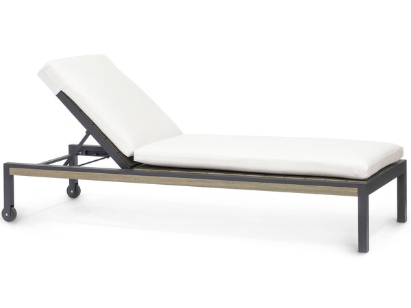 Palecek Furniture I/O SAILCLOTH SALT 64 / Motor Freight - Rate TBQ Palecek Somerset Outdoor Chaise Lounge Chair, Charcoal