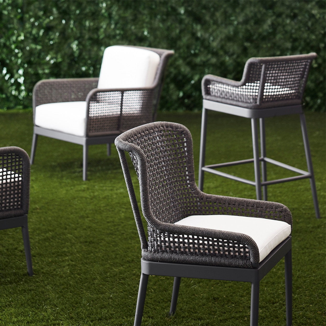 Palecek Furniture I/O SAILCLOTH SALT 64 / Motor Freight - Rate TBQ Palecek Somerset Outdoor Side Chair Charcoal