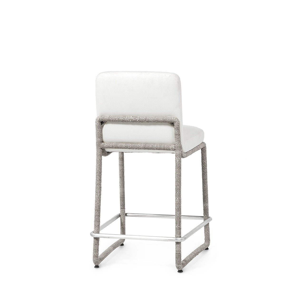 Palecek Furniture I/O OYSTER CHENILLE 4K / Motor Freight - Rate TBQ Palecek Stillwater 24" Counter Stool, White Sand