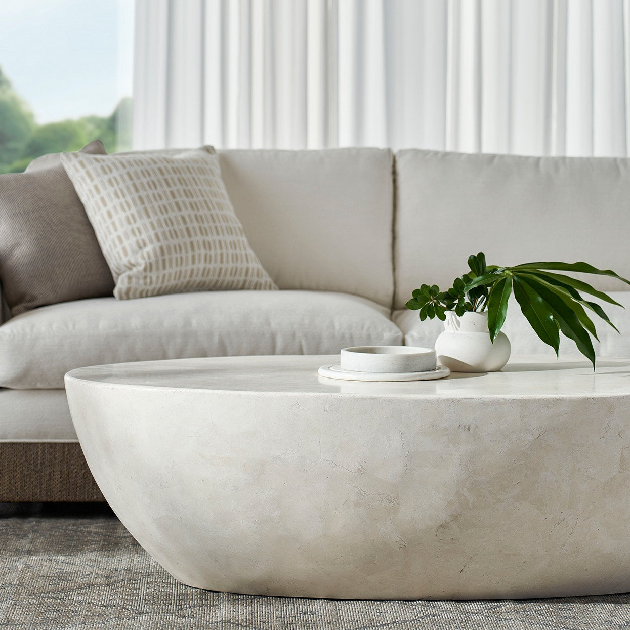Palecek Furniture Default Title / Motor Freight - Rate TBQ Palecek Vail Outdoor Stone Coffee Table