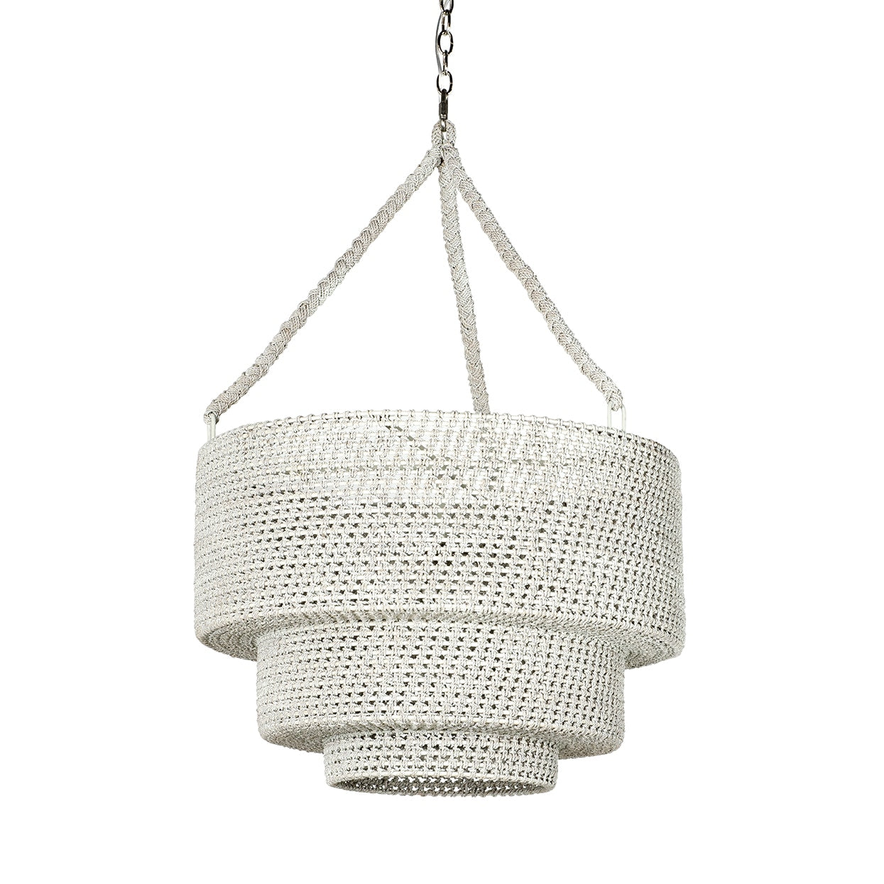 Palecek Lighting Default Title / Motor Freight - Rate TBQ Palecek Veranda Woven Pendant, Whitewash