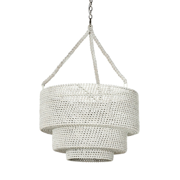 Palecek Lighting Default Title / Motor Freight - Rate TBQ Palecek Veranda Woven Pendant, Whitewash
