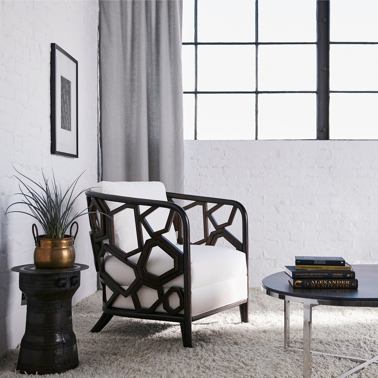 Palecek Furniture I/O SAILCLOTH SALT 64 / Motor Freight - Rate TBQ Palecek Warren Lounge Chair