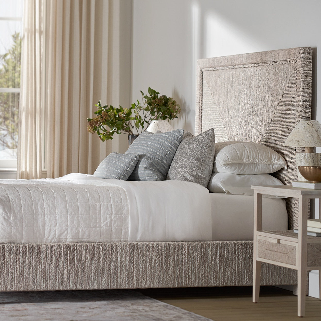 Palecek Furniture Default Title / Motor Freight - Rate TBQ Palecek Woodside Bed Queen, White Sand