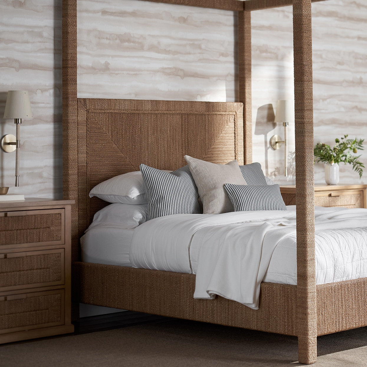 Palecek Furniture Default Title / Motor Freight - Rate TBQ Palecek Woodside Canopy Bed Queen, Natural