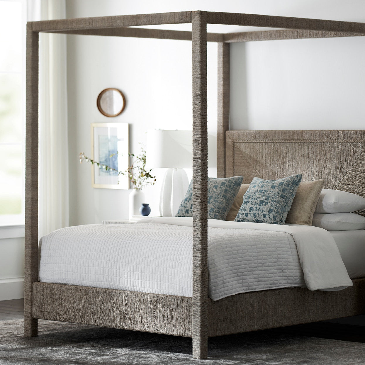 Palecek Furniture Default Title / Motor Freight - Rate TBQ Palecek Woodside Canopy Bed, Queen, White Sand