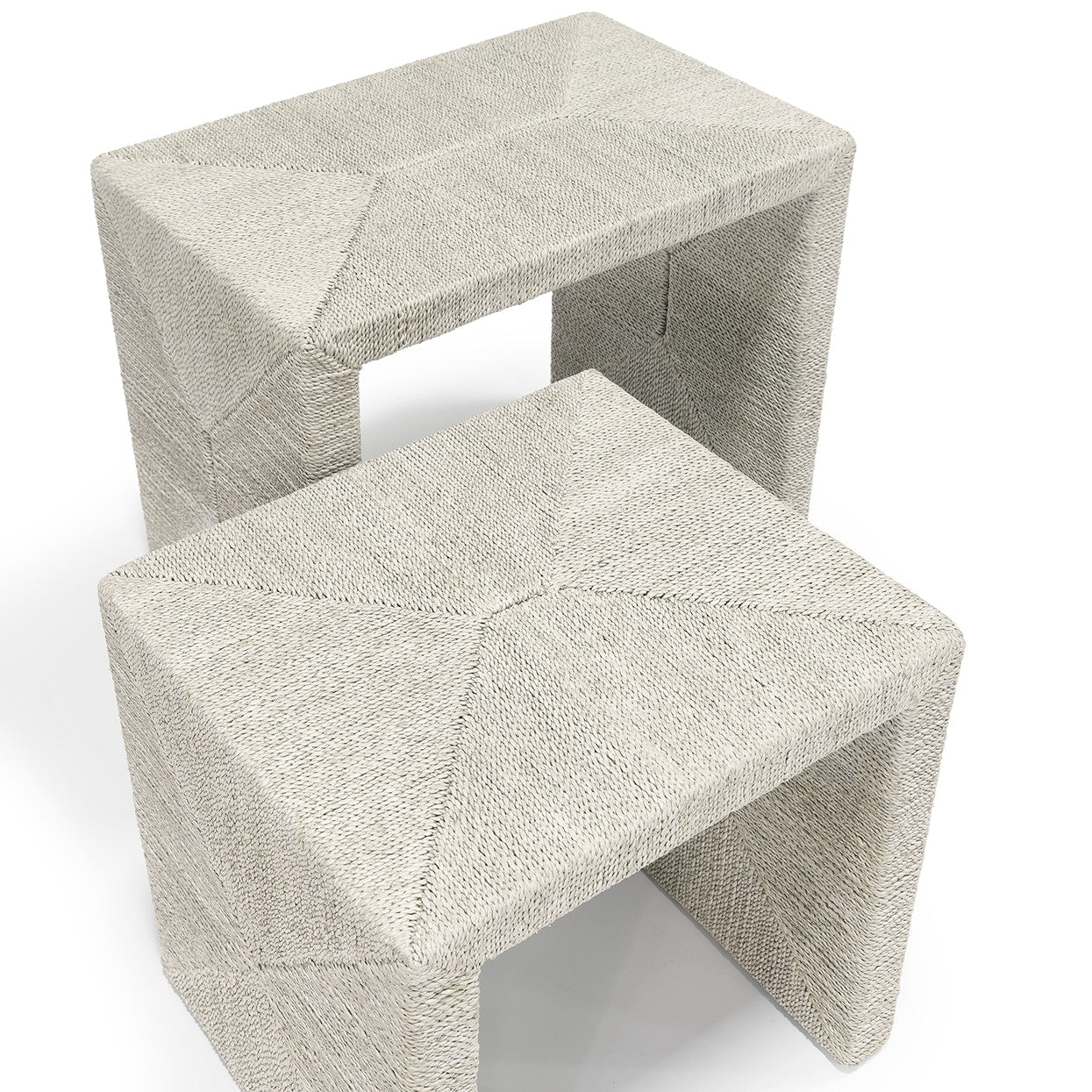 Palecek Furniture Palecek Woodside Nesting Table Set Of 2, White Sand