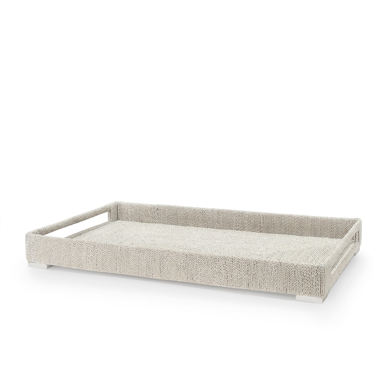 Palecek Home Decor Palecek Woodside Rectangular Tray Large, White Sand