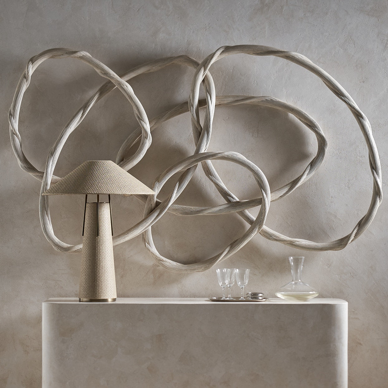 Palecek Home Decor Default Title / Motor Freight - Rate TBQ Palecek Zola Rattan Wall Decor, Whitewash
