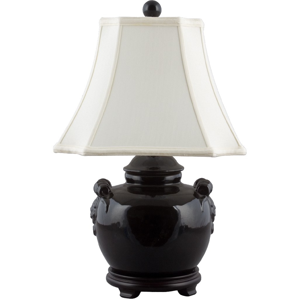 Danny's Fine Porcelain Black Pumpkin Jar Lamp (122-13be)