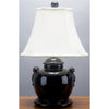 Danny's Fine Porcelain Black Pumpkin Jar Lamp (122-13be)