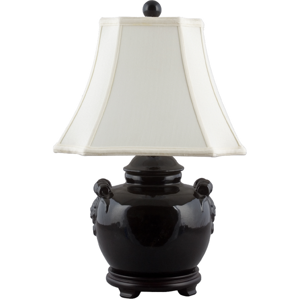 Danny's Fine Porcelain Black Pumpkin Jar Lamp (122-13be)