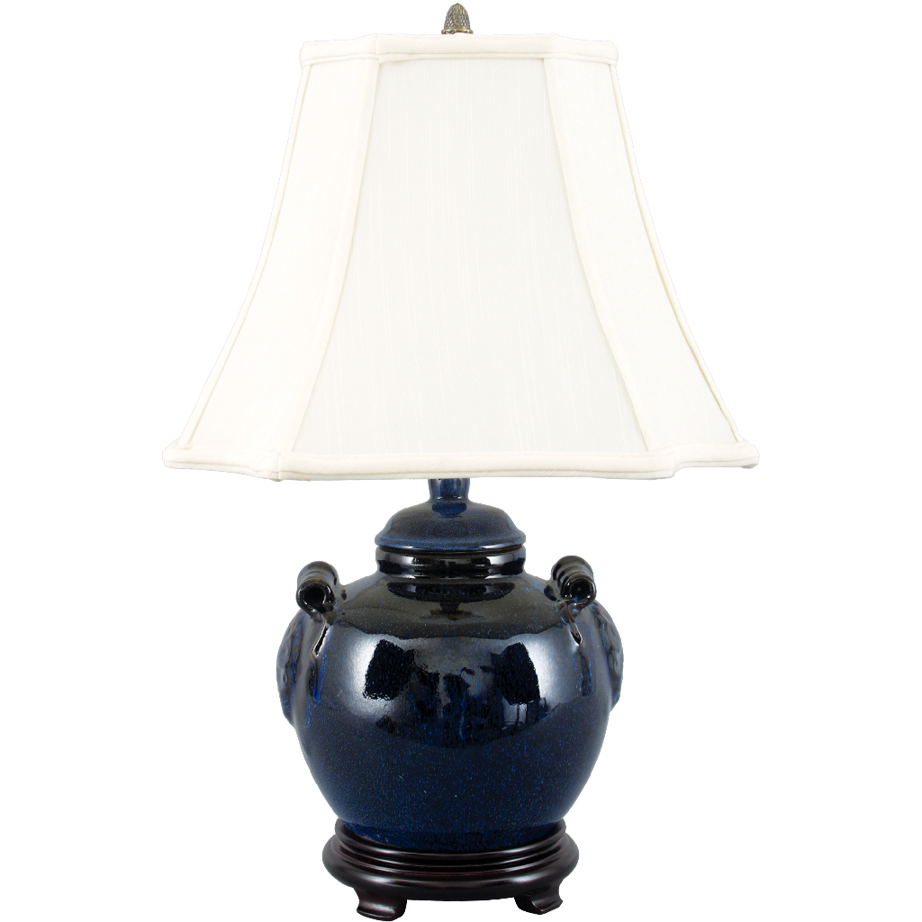 Danny's Fine Porcelain Blue Pumpkin Jar Lamp (122-13be)