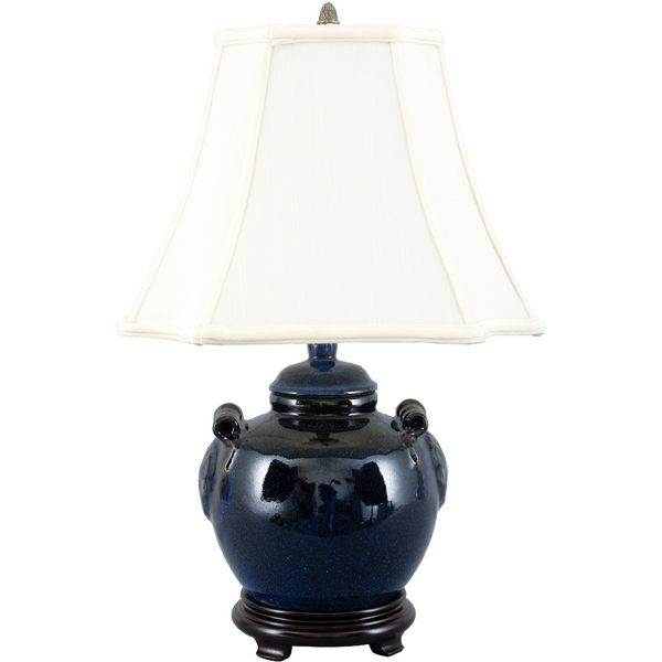 Danny's Fine Porcelain Blue Pumpkin Jar Lamp (122-13be)