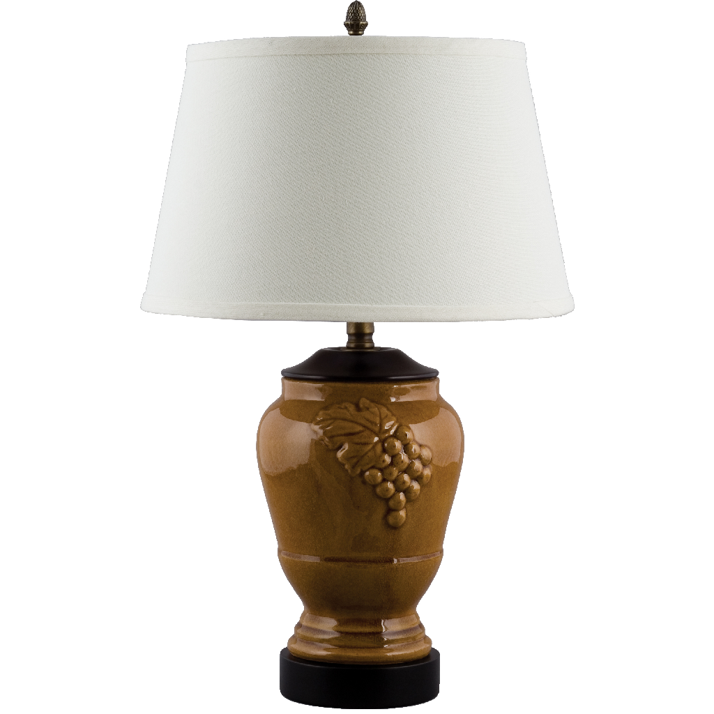Danny's Fine Porcelain 22" Small Grape Jar Lamp -Yellow