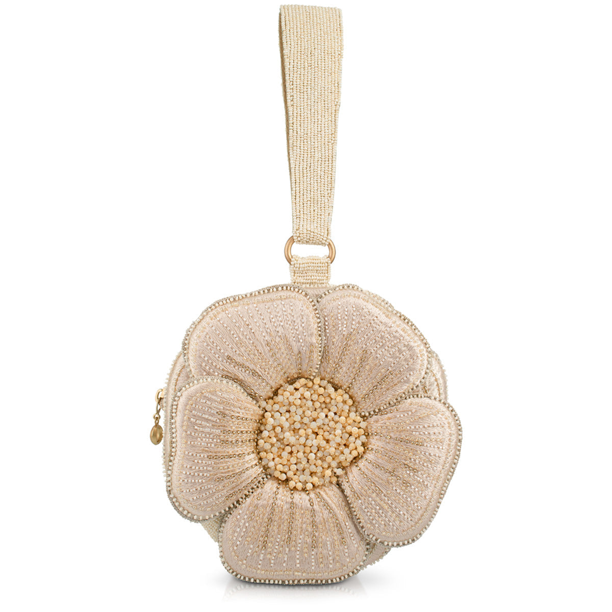 Mary Frances Petal Me, Cream Wristlet Handbag