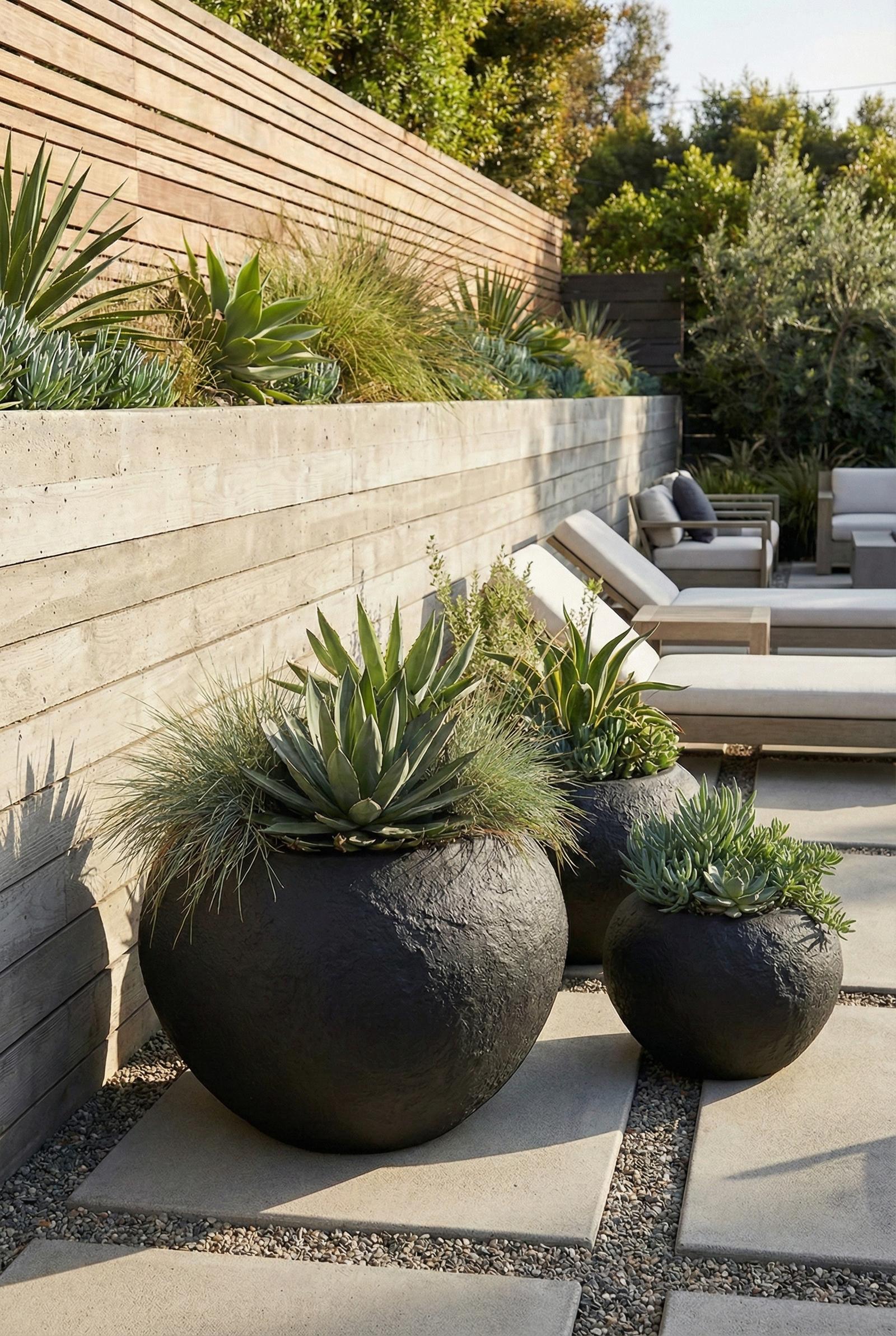 Phillips Collection Home Decor Phillips Collection Aera Planter Wide, Black, Medium