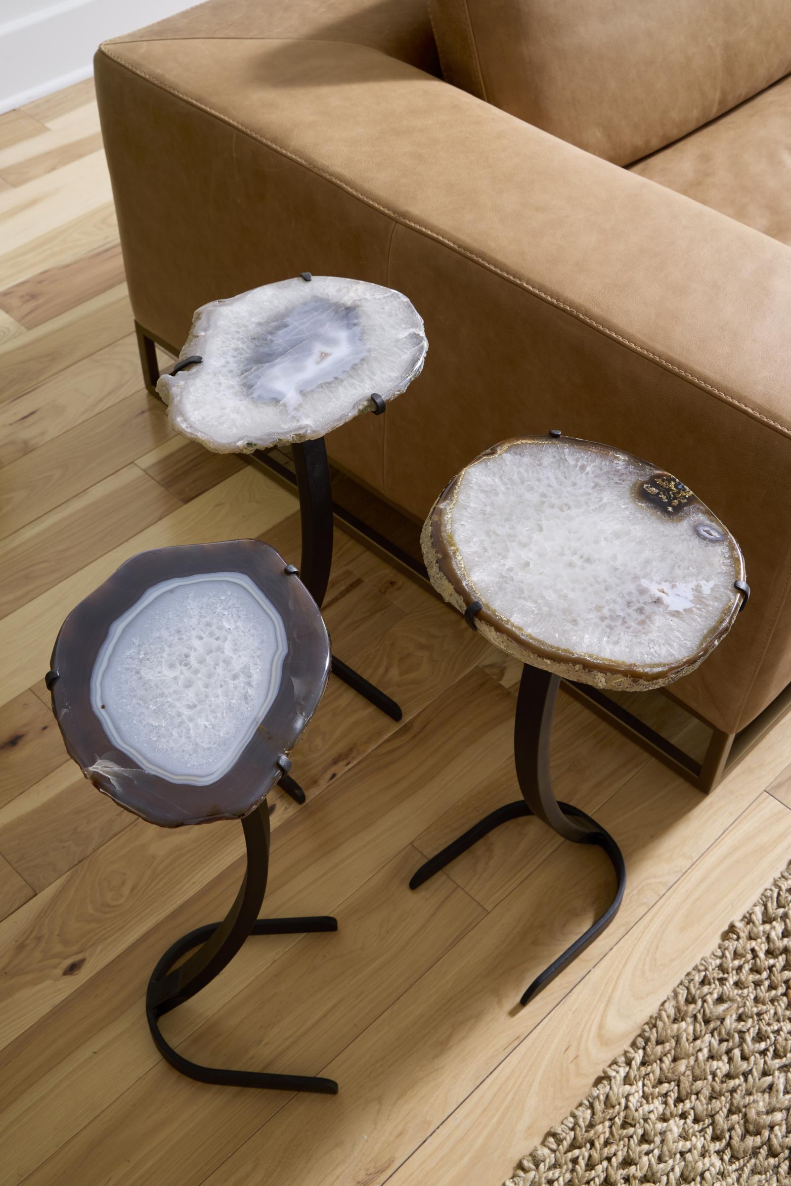 Phillips Collection Home Decor Phillips Collection Agate Side Table, Horseshoe Base, Assorted
