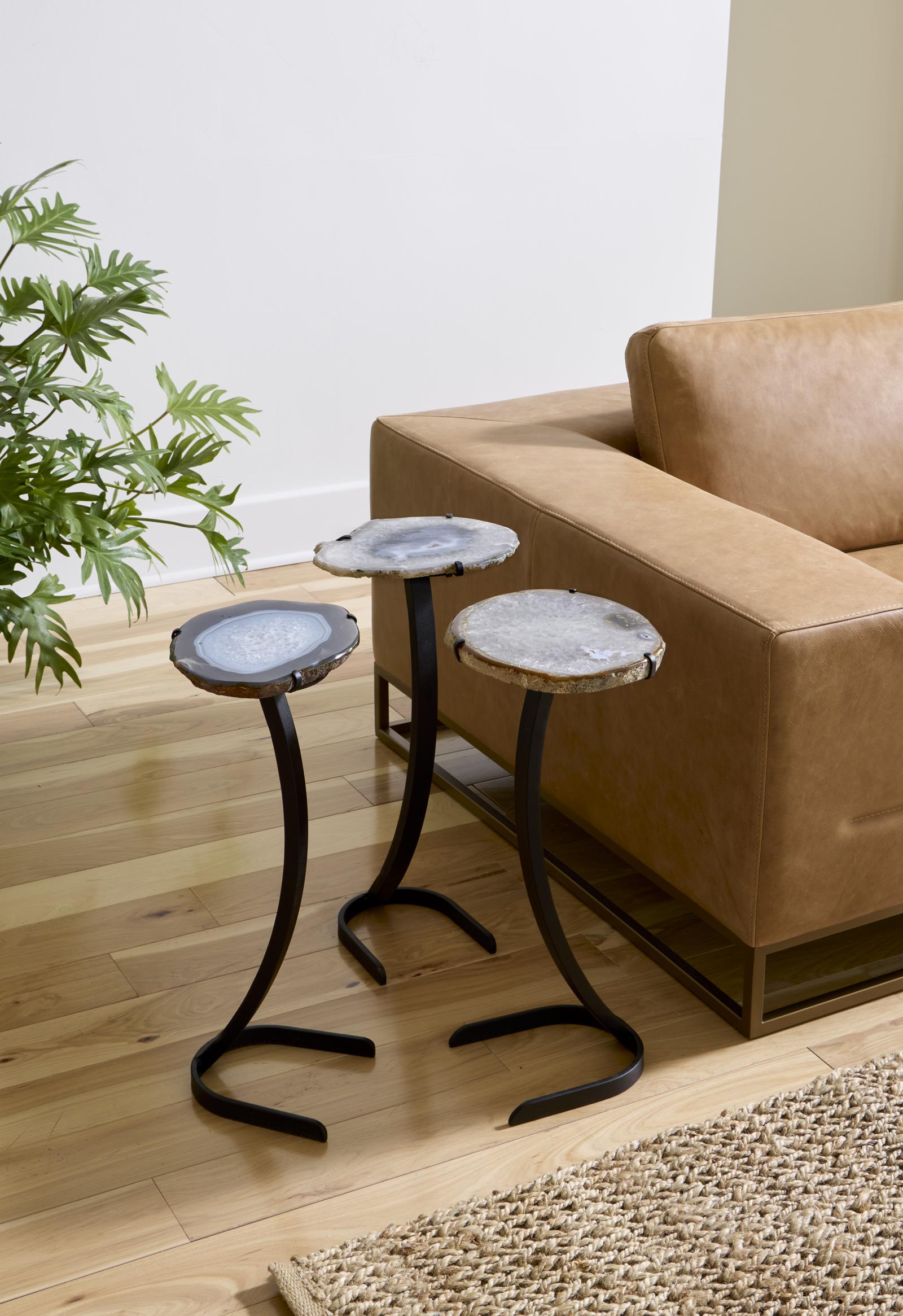 Phillips Collection Home Decor Phillips Collection Agate Side Table, Horseshoe Base, Assorted