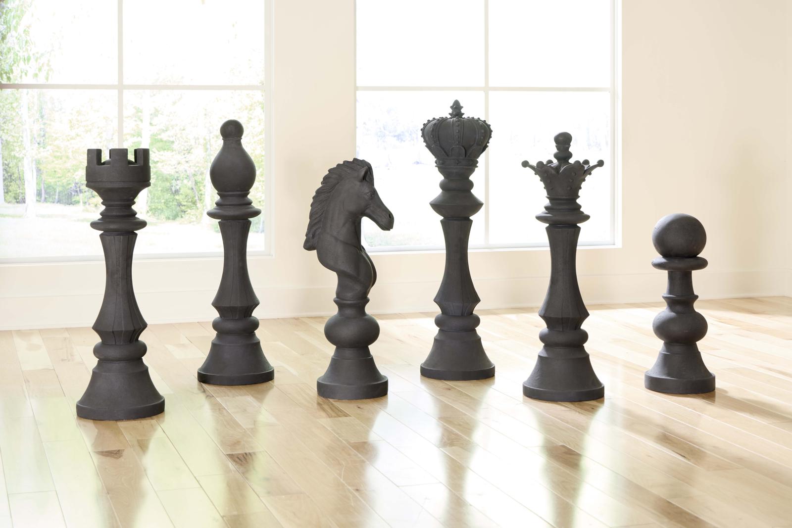 Phillips Collection Home Decor Phillips Collection Bishop Chess Sculpture, Cast Stone Black, Small