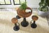 Phillips Collection Home Phillips Collection Black Iron Bar Stool, Swivel Seat, Natural