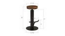 Phillips Collection Home Phillips Collection Black Iron Bar Stool, Swivel Seat, Natural