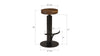Phillips Collection Home Phillips Collection Black Iron Bar Stool, Swivel Seat, Natural