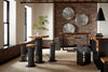 Phillips Collection Home Phillips Collection Black Iron Bar Stool, Swivel Seat, Natural