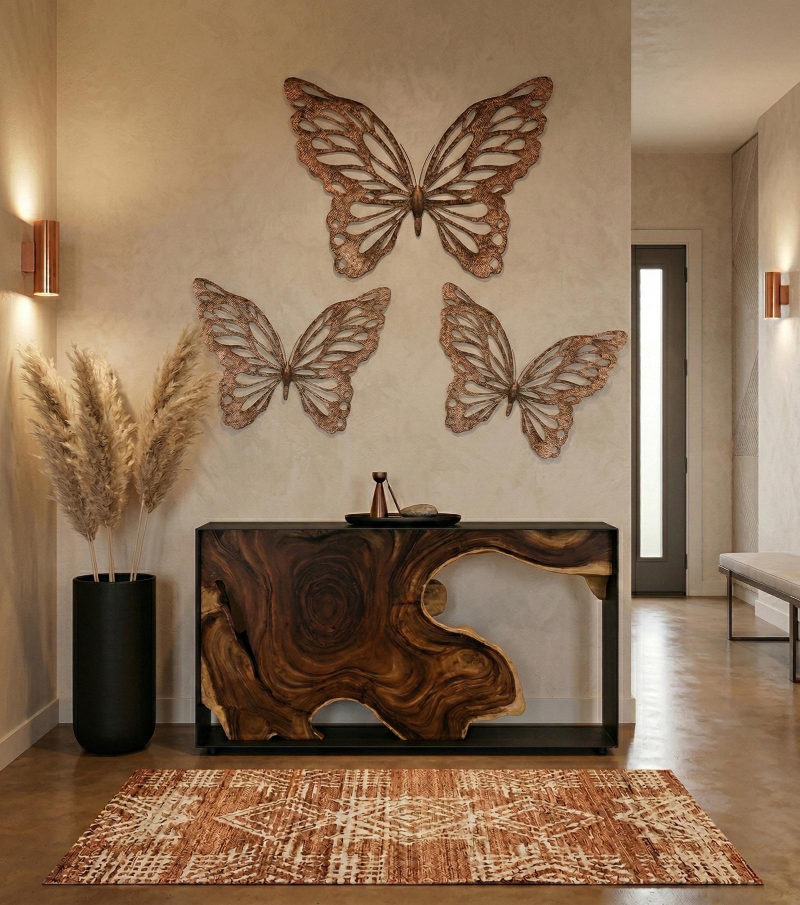 Phillips Collection Home Decor Phillips Collection Butterfly Wall Art, LG, Copper/Black, Metal