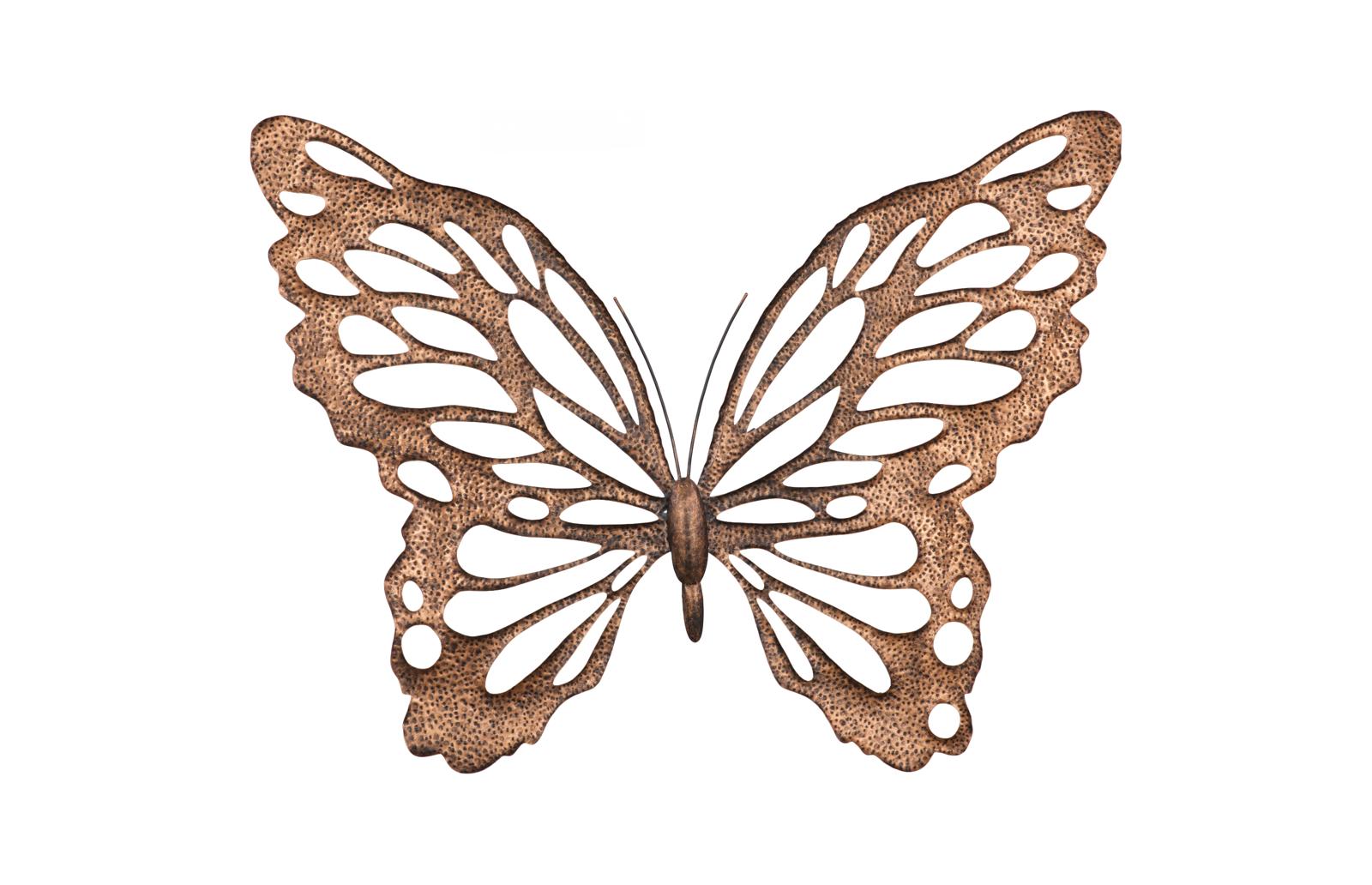 Phillips Collection Home Decor Phillips Collection Butterfly Wall Art, LG, Copper/Black, Metal