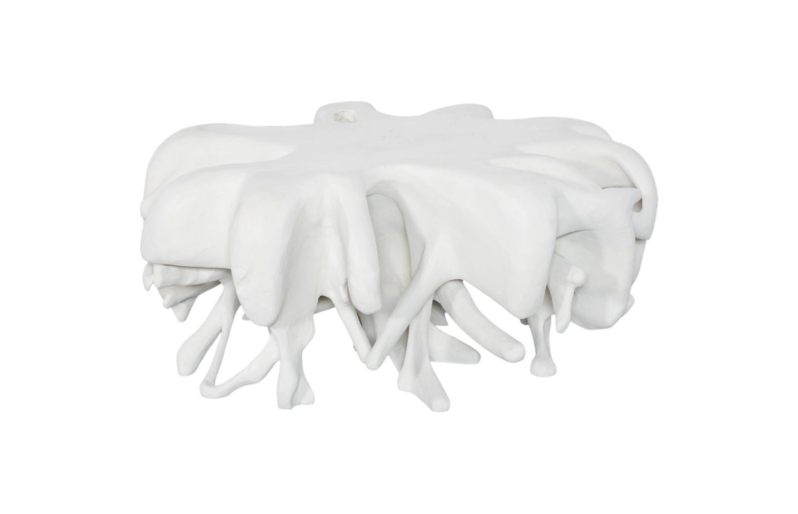 Phillips Collection Home Decor Phillips Collection Cast Coffee Table Round, White Stone