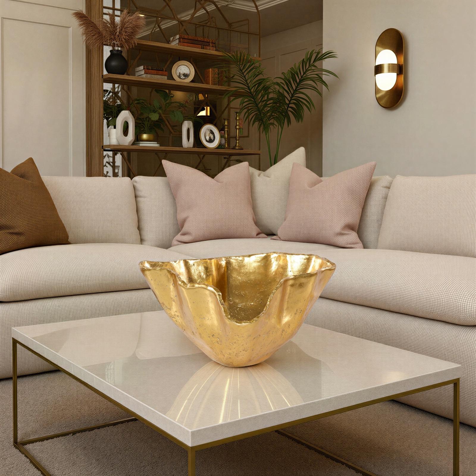 Phillips Collection Home Decor Phillips Collection Cast Onyx  Bowl, Gold Leaf, Large