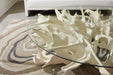 Phillips Collection Home Decor Phillips Collection Cast Root Coffee Table, Faux Bleached Finish, With 82" Glass