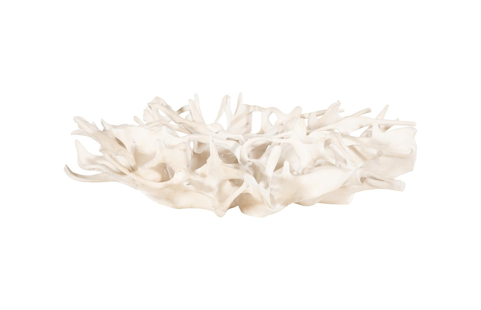 Phillips Collection Home Decor Phillips Collection Cast Root Coffee Table, Faux Bleached Finish, With 82" Glass