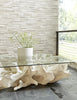 Phillips Collection Furniture Oversized LTL - Rate to be Quoted Phillips Collection Cast Root Coffee Table, White Stone, With Glass
