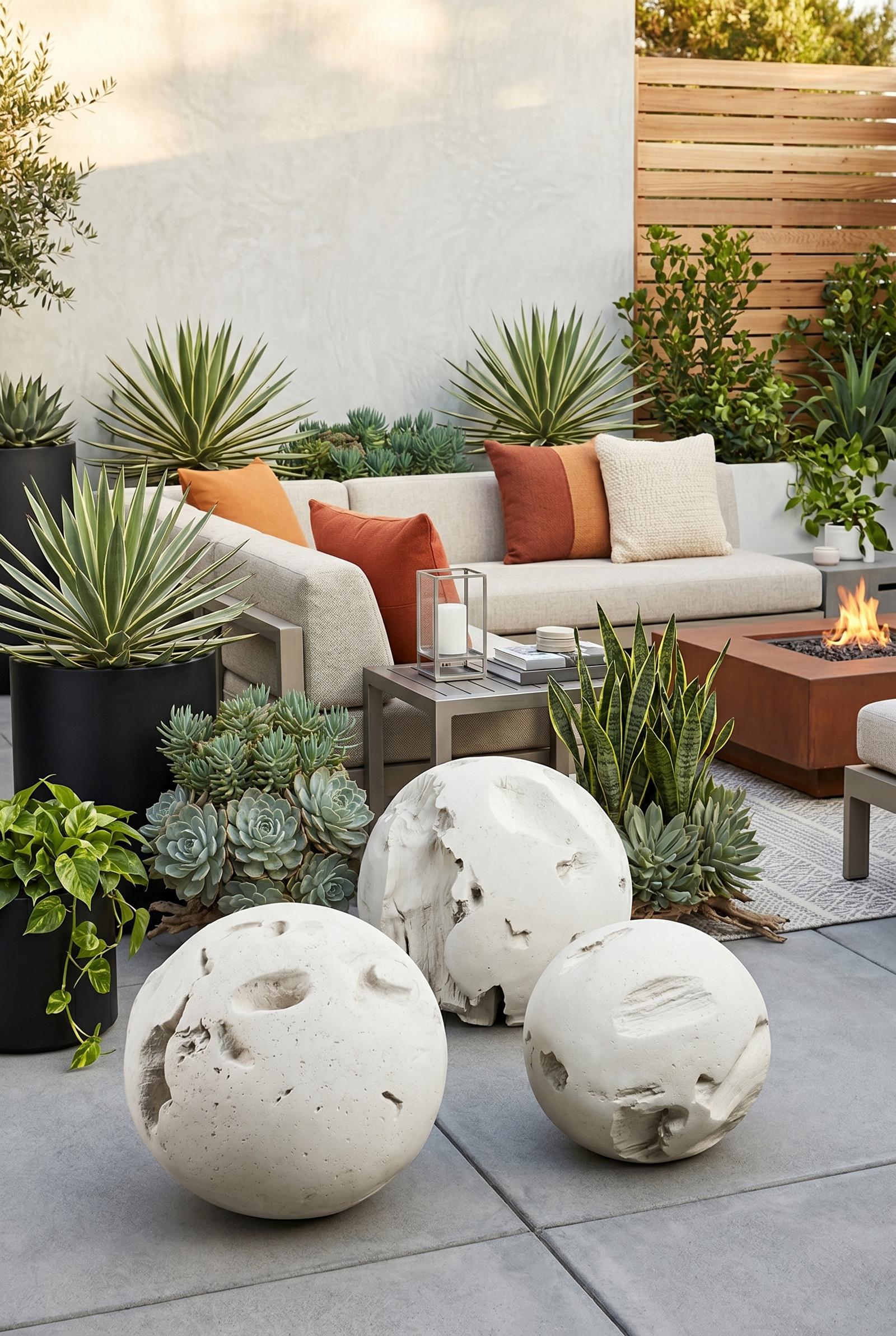 Phillips Collection Home Decor Phillips Collection Cast Root Floor Ball, LG, Roman Stone