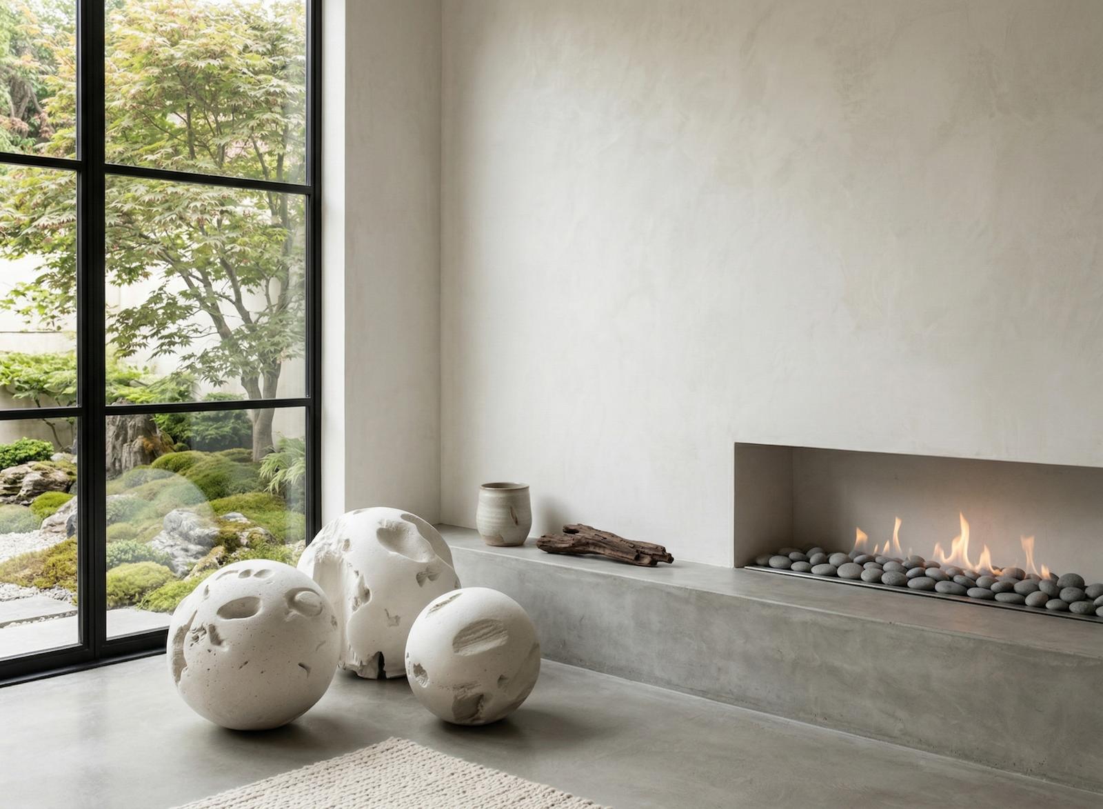 Phillips Collection Home Decor Phillips Collection Cast Root Floor Ball, LG, Roman Stone