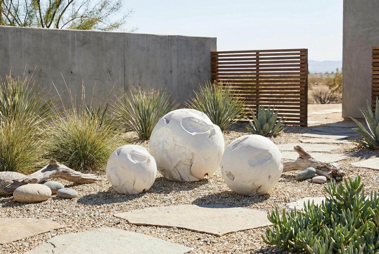 Phillips Collection Home Decor Phillips Collection Cast Root Floor Ball, LG, Roman Stone