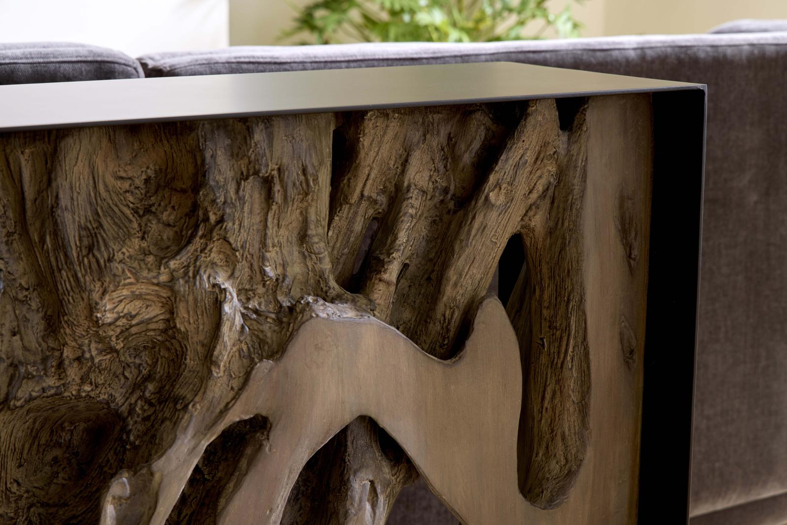 Phillips Collection Home Decor Phillips Collection Cast Root Framed Console Table, Resin, Gray Wood Finish