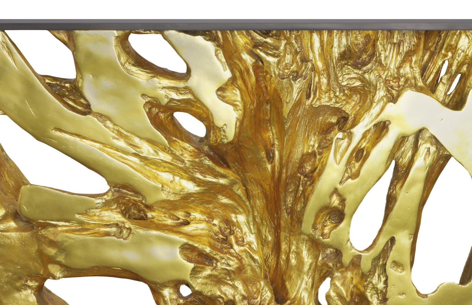 Phillips Collection Home Decor Phillips Collection Cast Root Framed Console Table, Wood Frame, Resin, Gold Leaf
