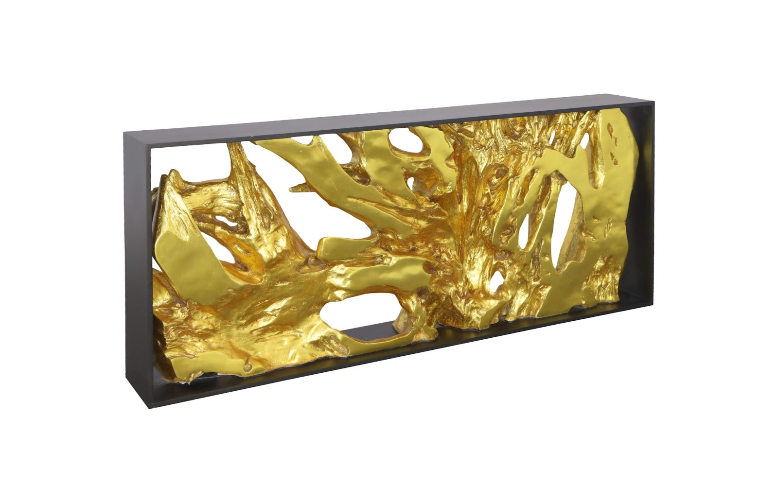 Phillips Collection Home Decor Phillips Collection Cast Root Framed Console Table, Wood Frame, Resin, Gold Leaf