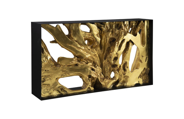 Phillips Collection Home Decor Phillips Collection Cast Root Metal Framed Console Table, Resin, Gold Leaf, SM