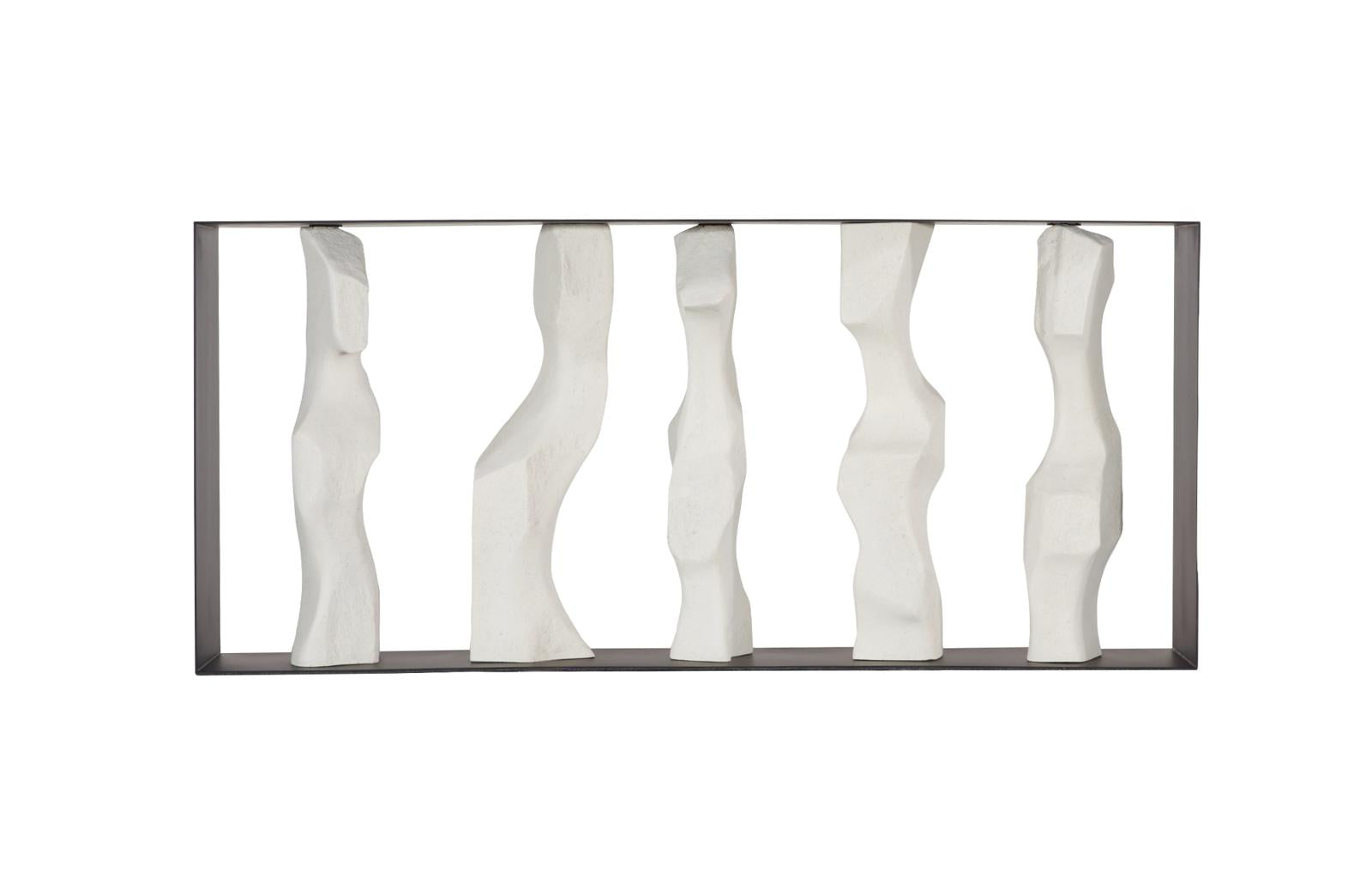 Phillips Collection Home Decor Phillips Collection Cast Women Metal Framed Console, Roman Stone