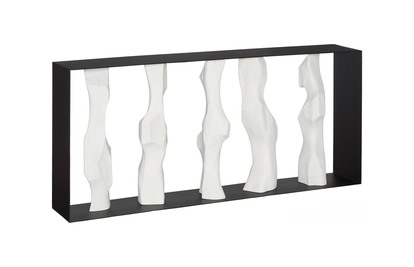 Phillips Collection Home Decor Phillips Collection Cast Women Metal Framed Console, Roman Stone