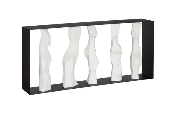 Phillips Collection Home Decor Phillips Collection Cast Women Metal Framed Console, Roman Stone