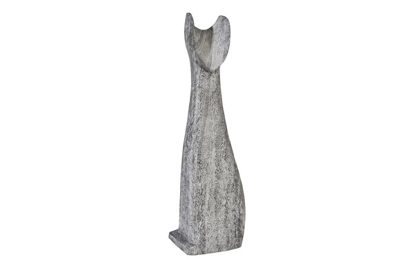 Phillips Collection Home Phillips Collection Cat Sculpture, Large, Chamcha Wood, Gray Stone Finish