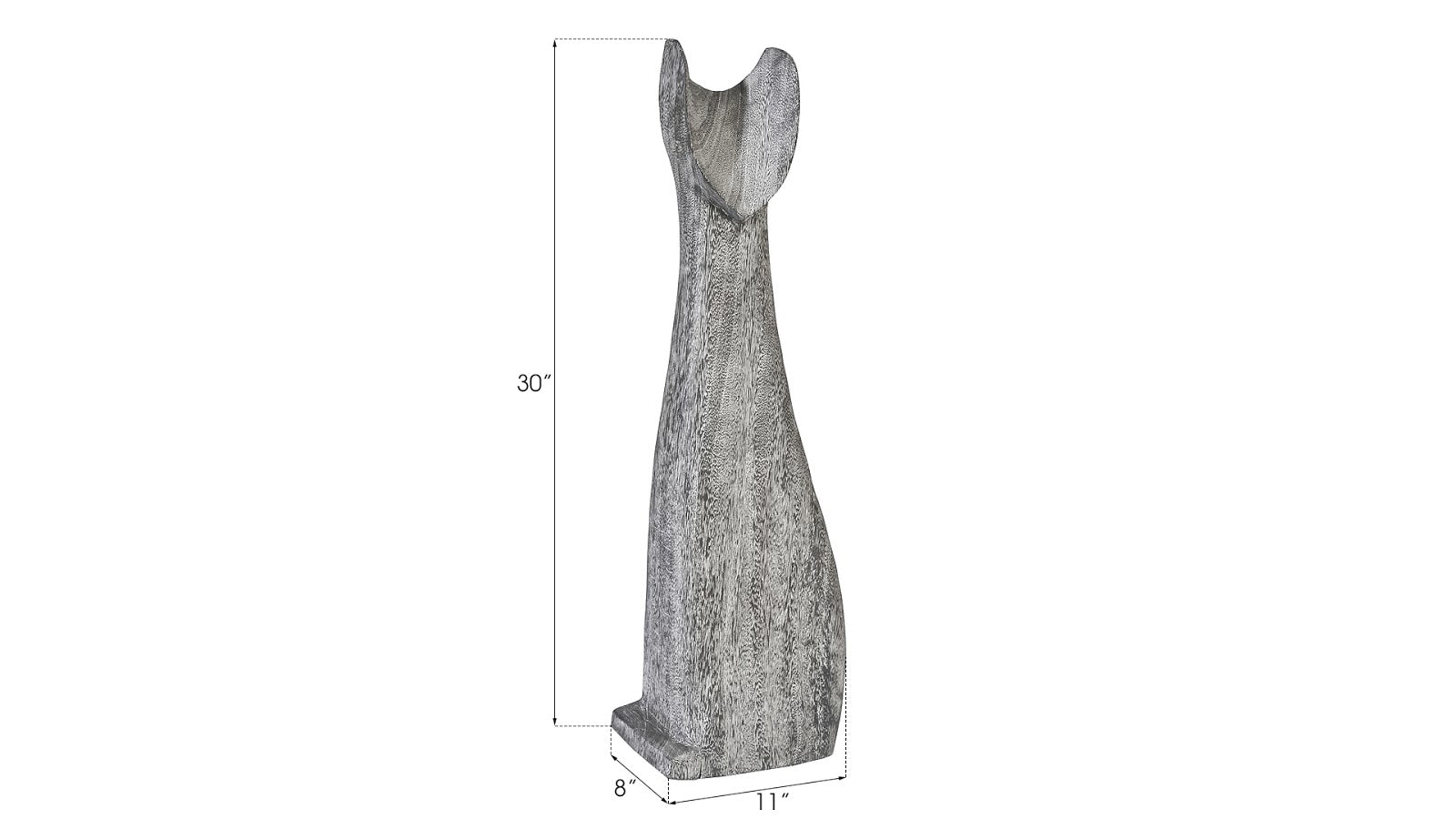 Phillips Collection Home Phillips Collection Cat Sculpture, Large, Chamcha Wood, Gray Stone Finish